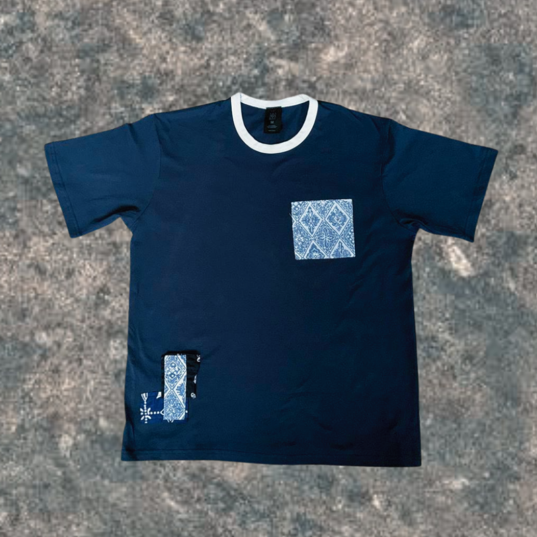 Double Pocket Batik T-Shirt (Navy)