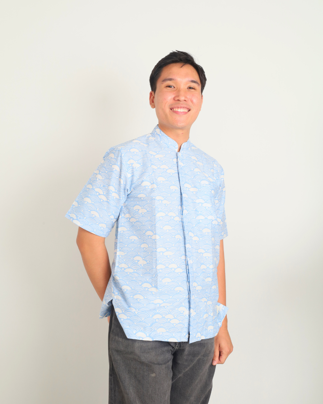 Pastel Blue Seigaiha Shirt