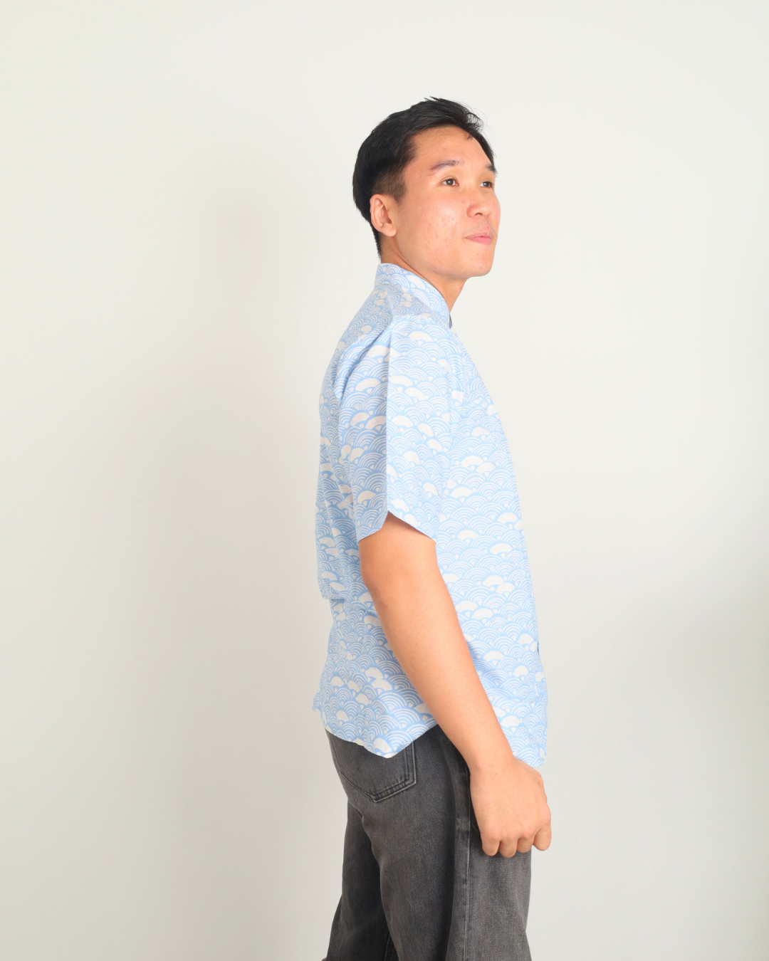 Pastel Blue Seigaiha Shirt