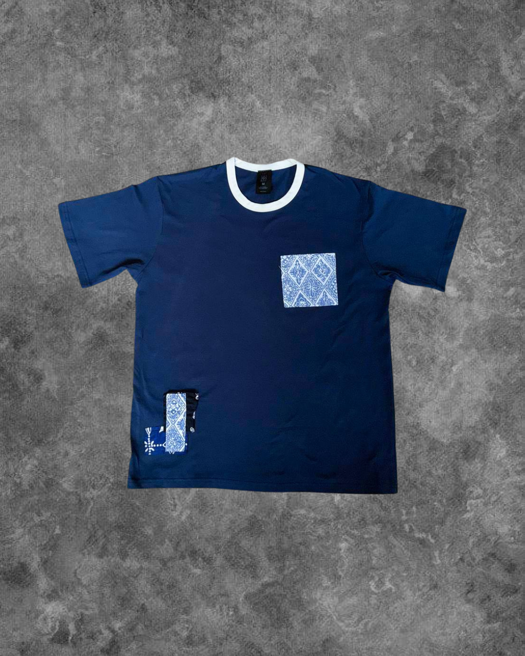 Ceplok Diamond Double Pocket Batik T-Shirt (Navy)