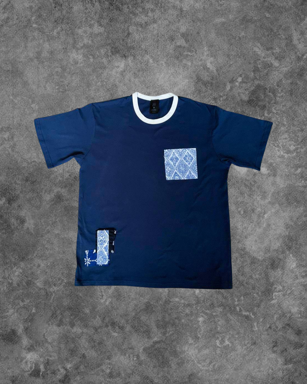 Ceplok Diamond Double Pocket Batik T-Shirt (Navy)