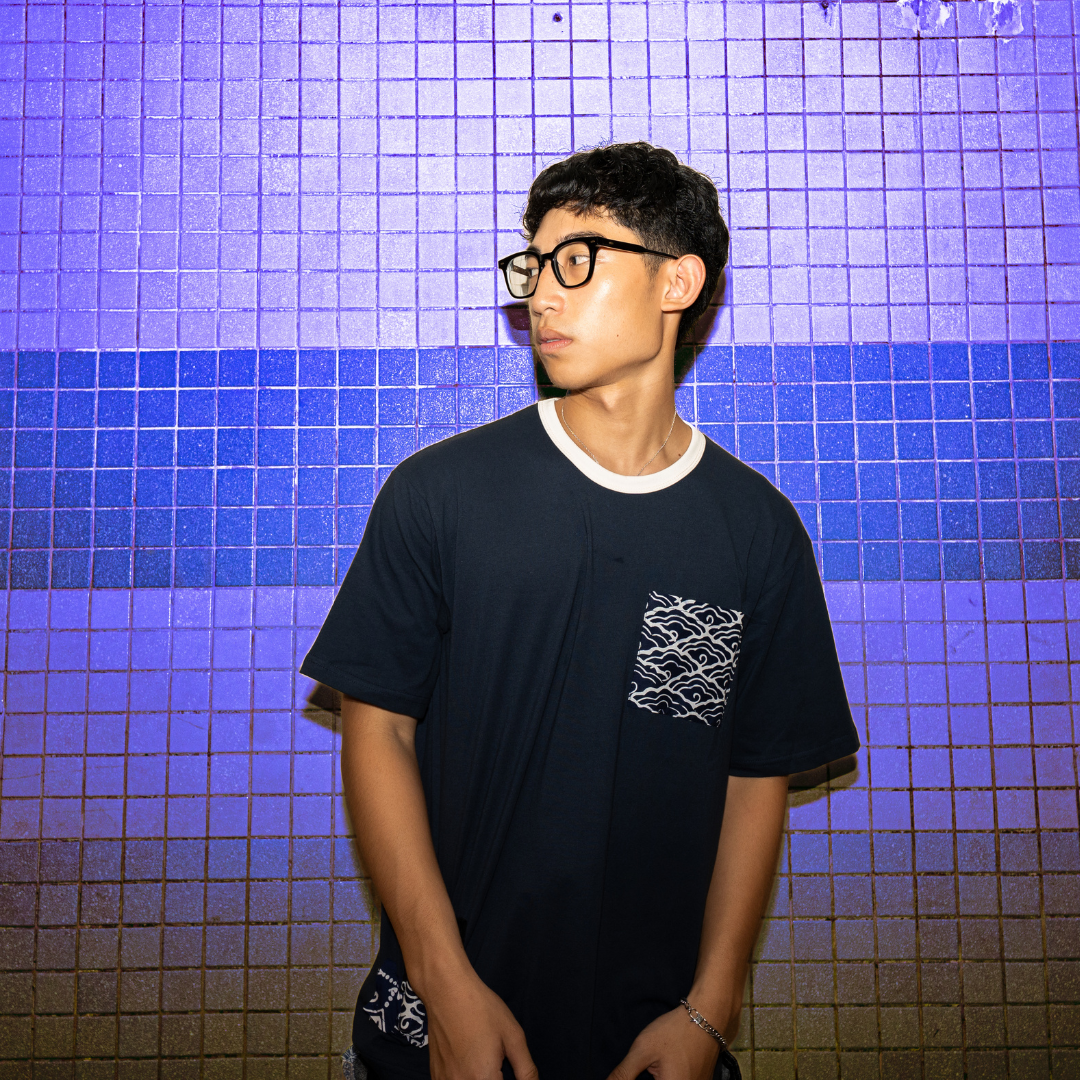 Double Pocket Batik T-Shirt (Navy)