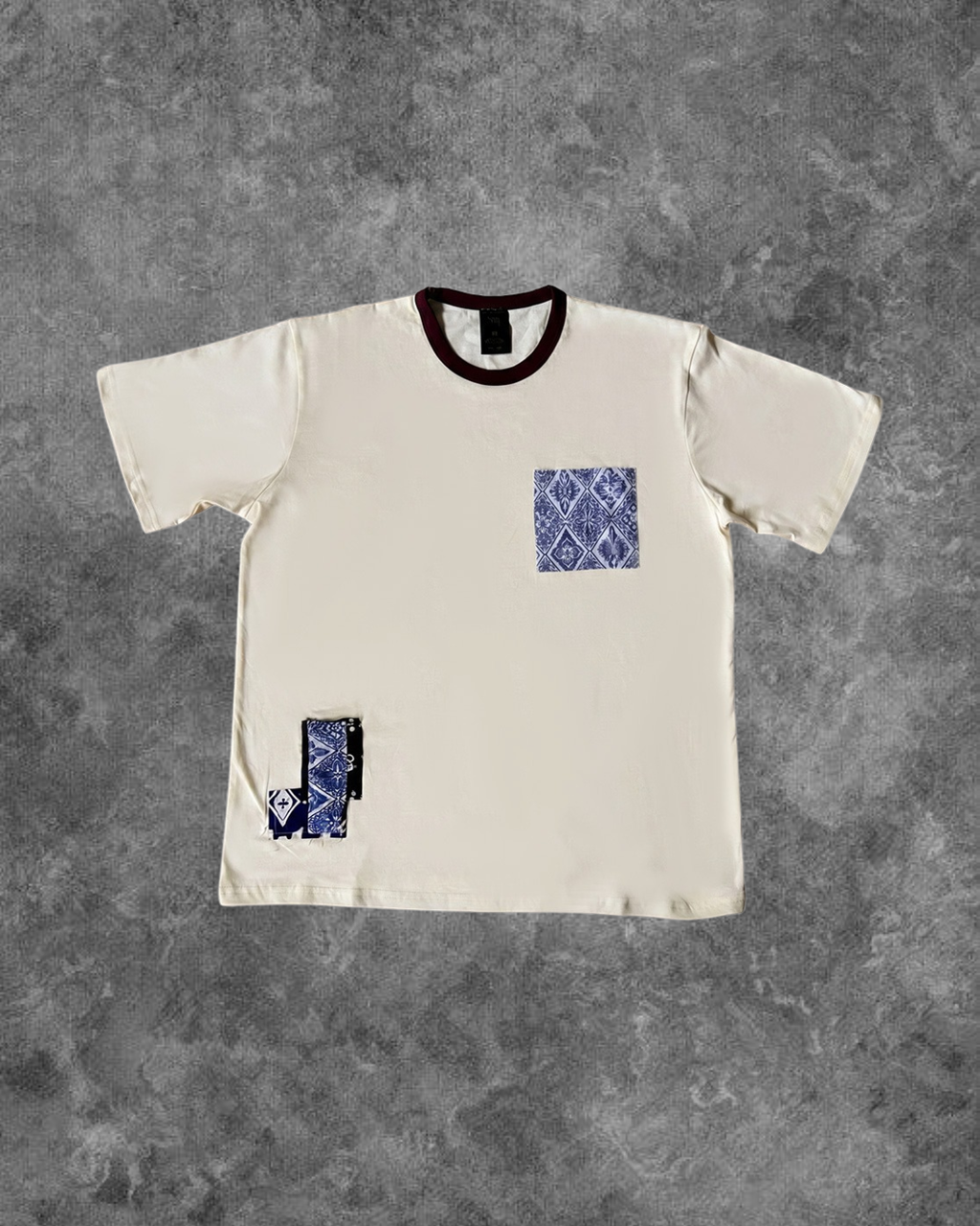Ceplok Diamond Double Pocket Batik T-Shirt (Cream)