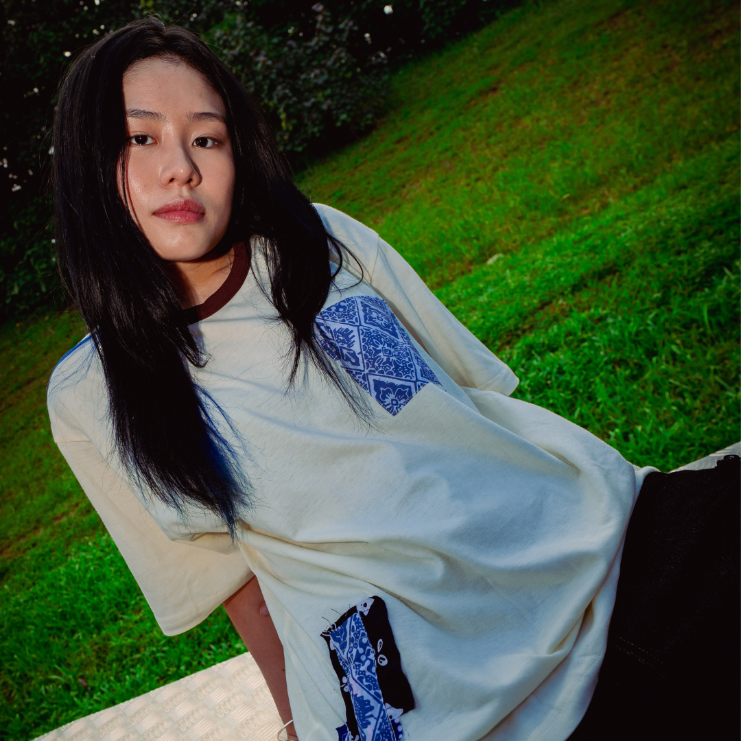 Double Pocket Batik T-Shirt (Cream)