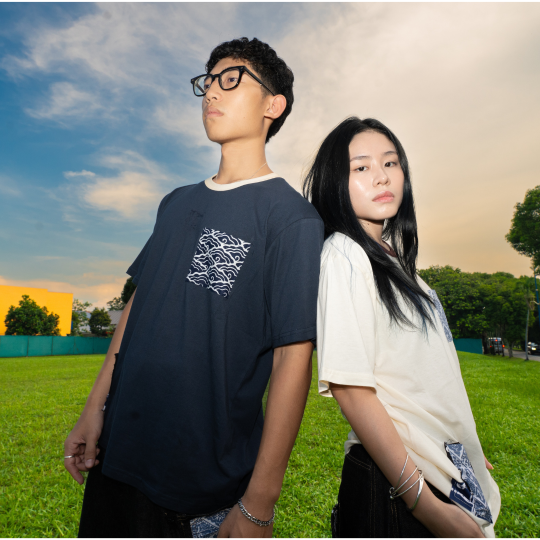 Double Pocket Batik T-Shirt (Navy)