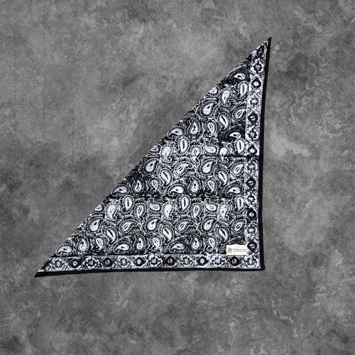Black and White Paisley Batik Bandana