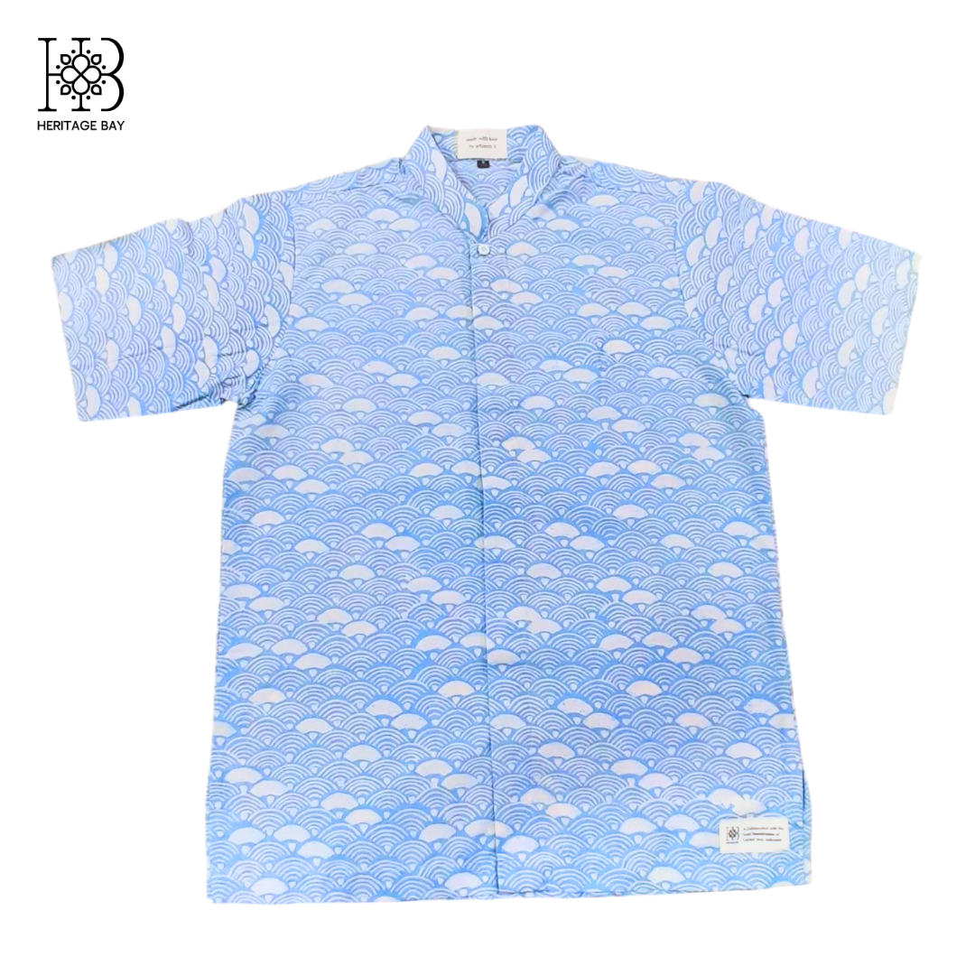 Pastel Blue Seigaiha Shirt