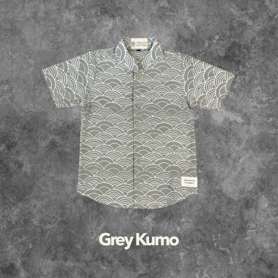 Grey Kumo Kids Handstamped Batik Shirts Clearance SALE
