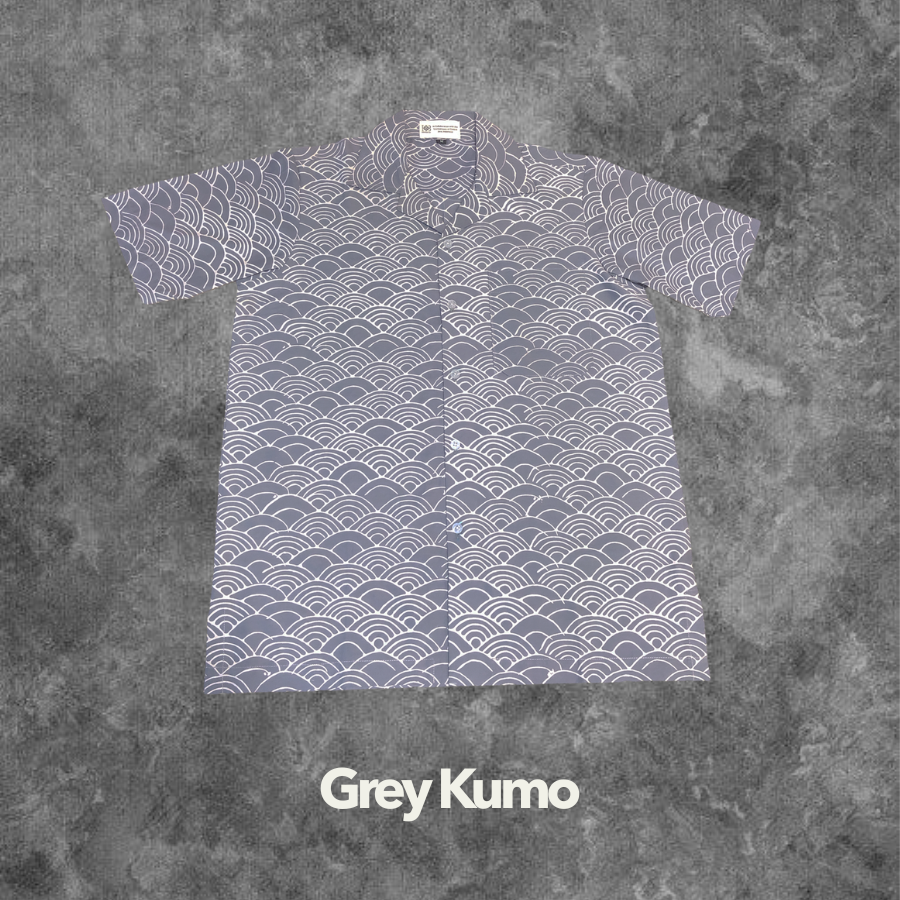 Kumo Grey Adults Handstamped Batik Shirts Clearance Sale
