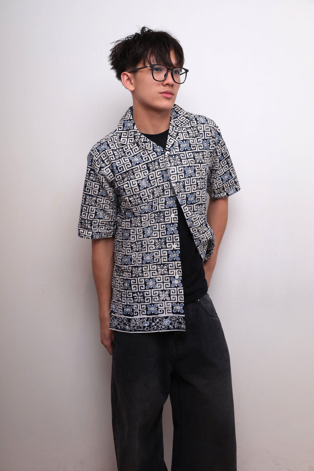 Coral Blue Banji Shirt