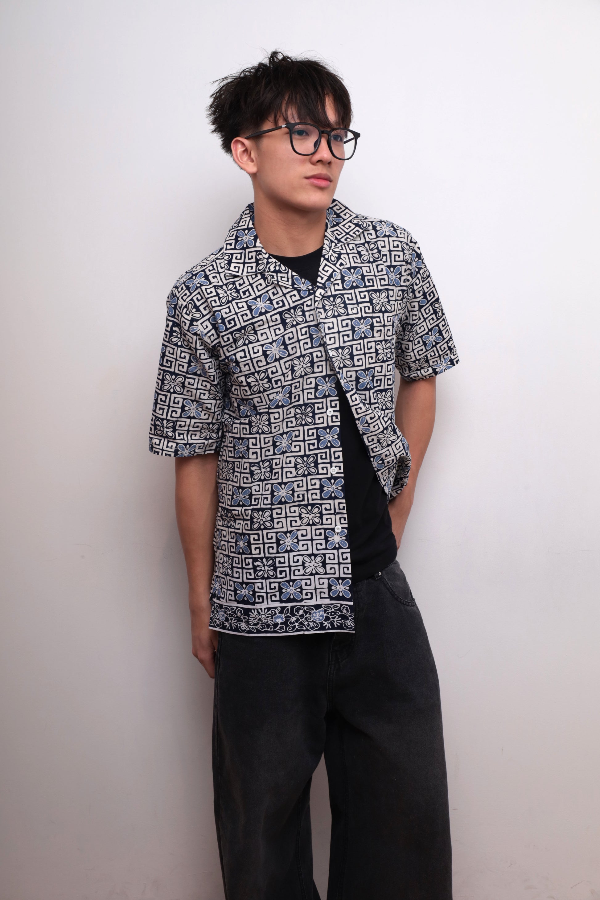 Coral Blue Banji Shirt