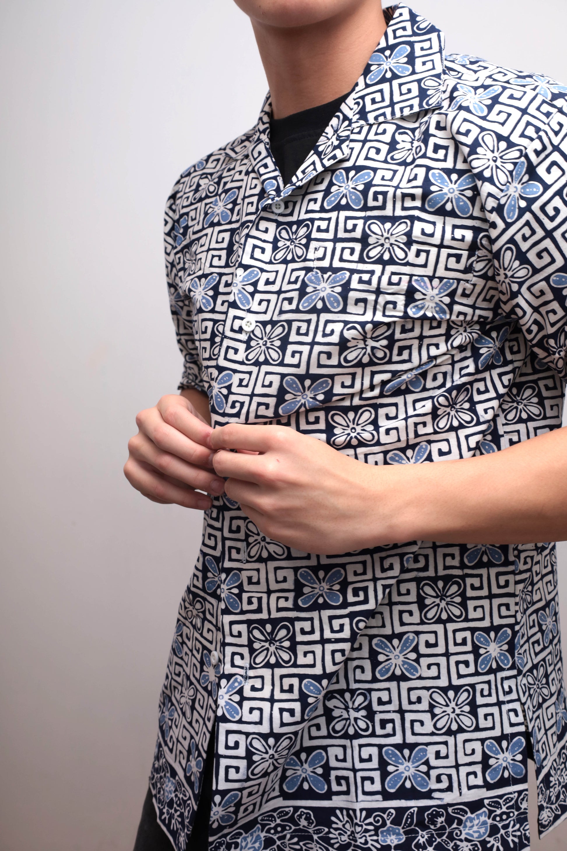 Coral Blue Banji Shirt
