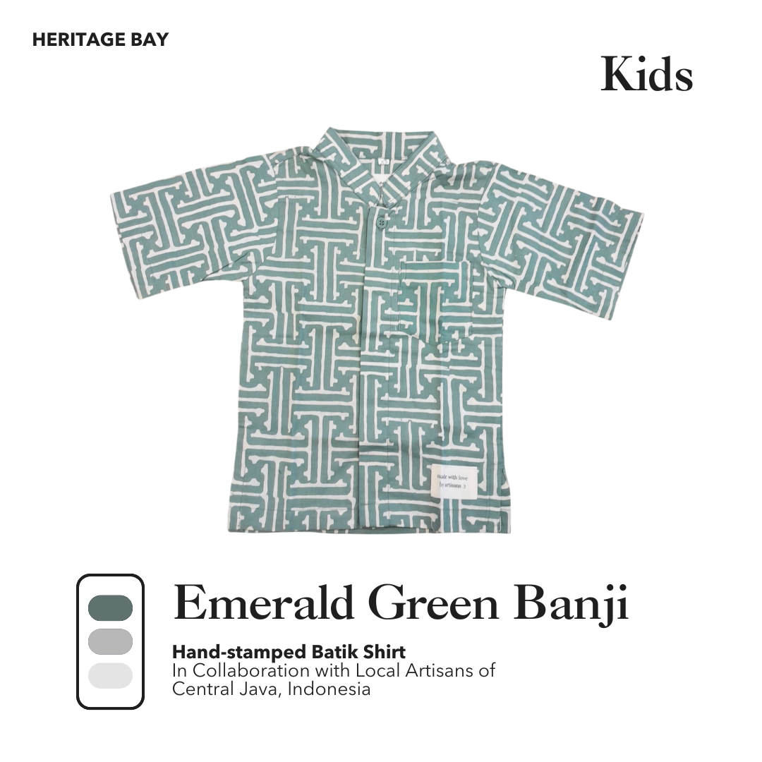 Kids Emerald Banji Batik Shirt