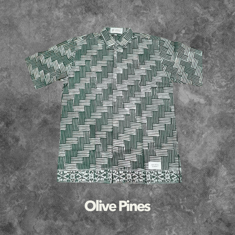 Olive Pines Adults Handstamped Batik Shirts Clearance Sale