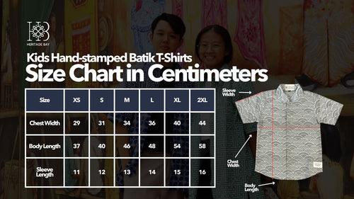Beige Parang Kids Handstamped Batik Shirts Clearance SALE