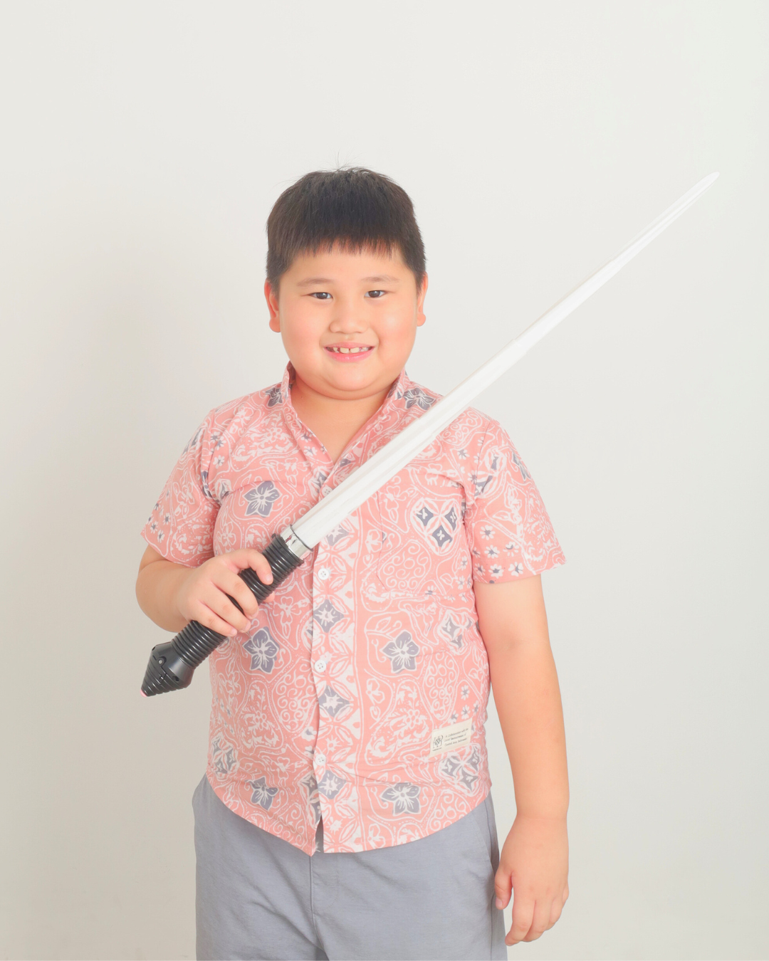 Kids Salmon Flora Batik Shirt