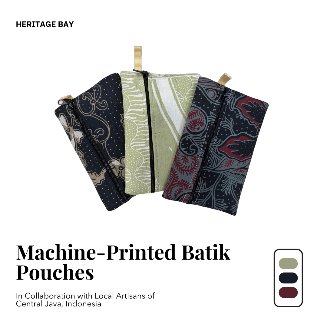 Machine-Printed Batik Pouches
