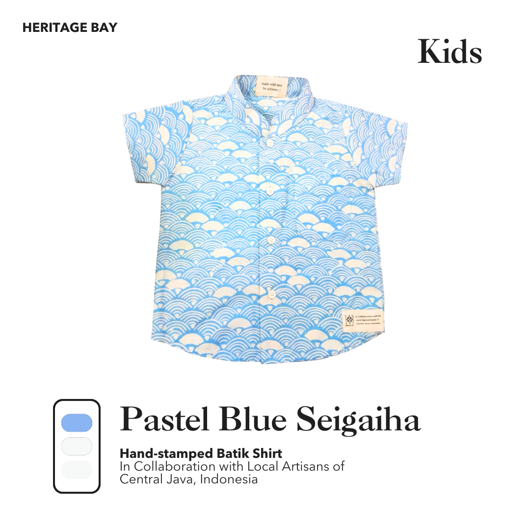Kids Pastel Blue Batik Shirt