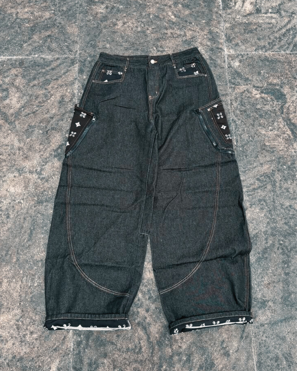 (NEW) Zipper Ceplok Isen Baggy Jeans